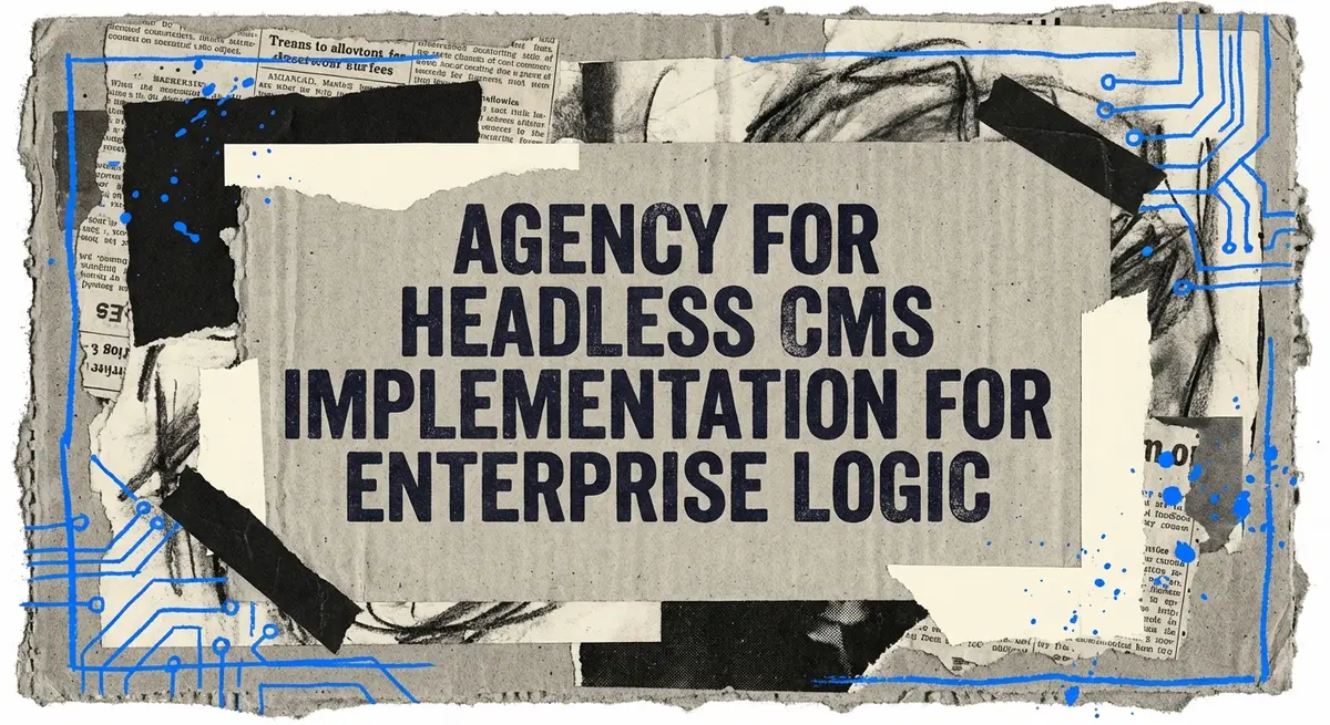 Agency for headless cms implementation for enterprise logic torn paper collage