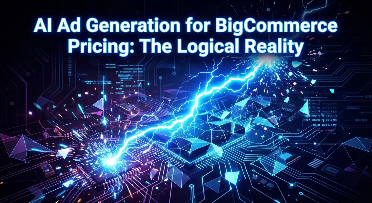AI ad generation for bigcommerce pricing represented by digital lightning