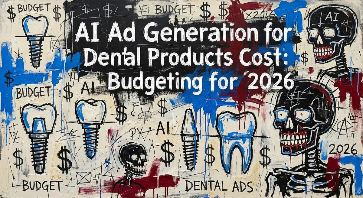 AI Ad Generation for Dental Products Cost Basquiat style art