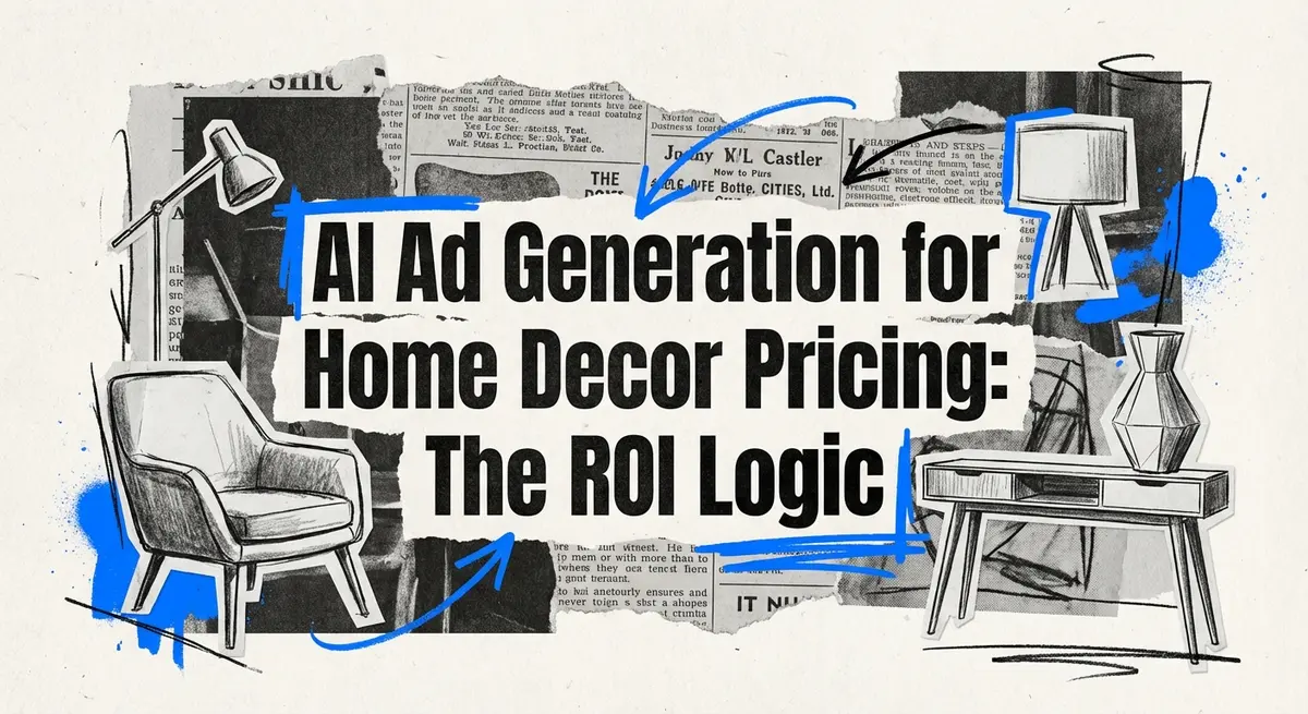 AI Ad Generation for Home Decor Pricing collage art