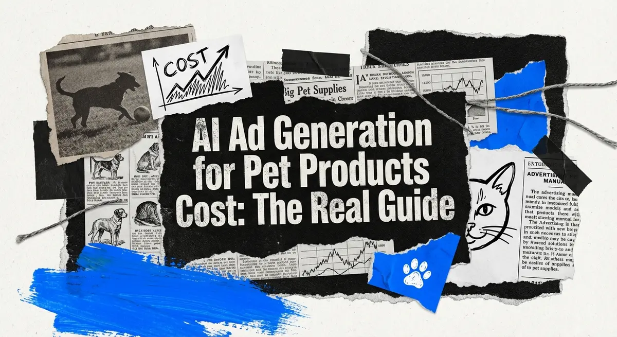 AI Ad Generation for Pet Products Cost collage art