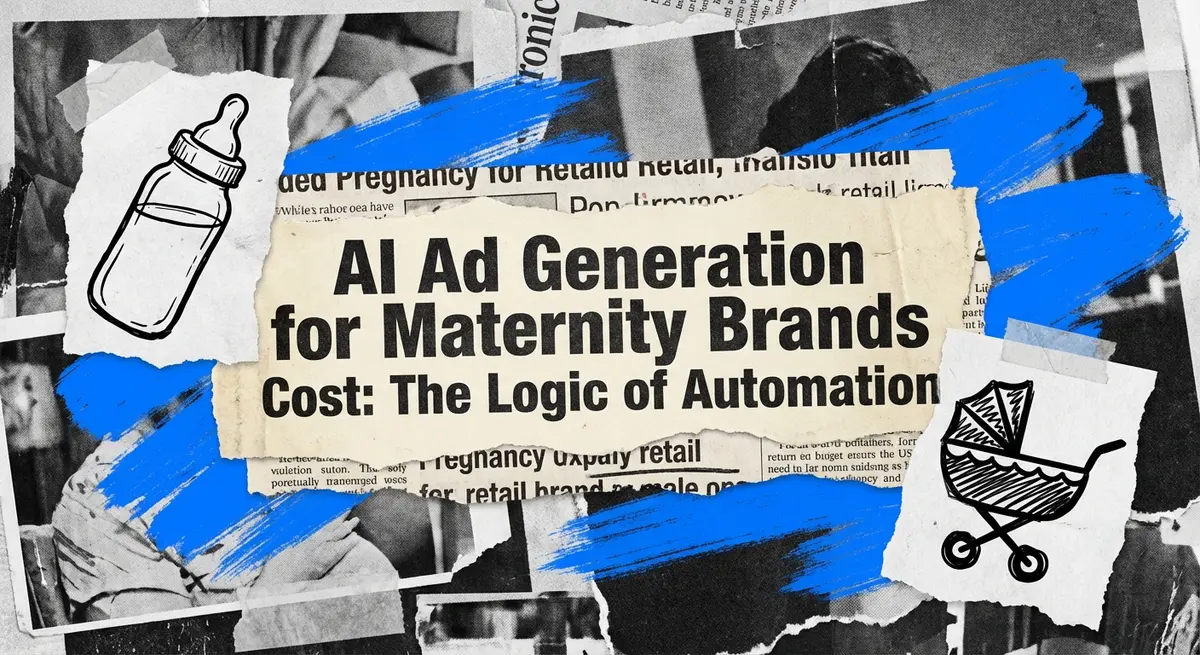 AI Ad Generation for Maternity Brands Cost collage style graphic