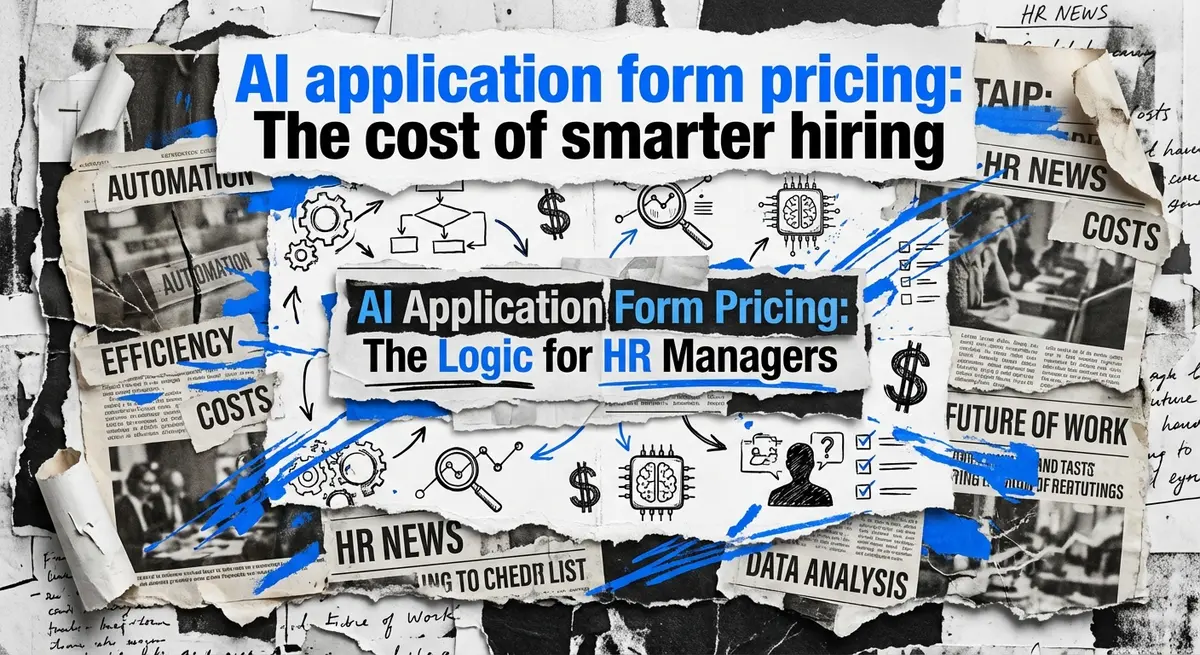 AI Application Form Pricing: The Logic for HR Managers torn paper collage style