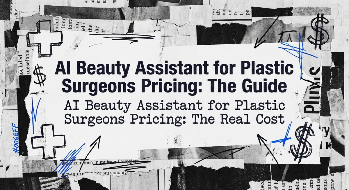 AI beauty assistant for plastic surgeons pricing guide featured image torn paper style