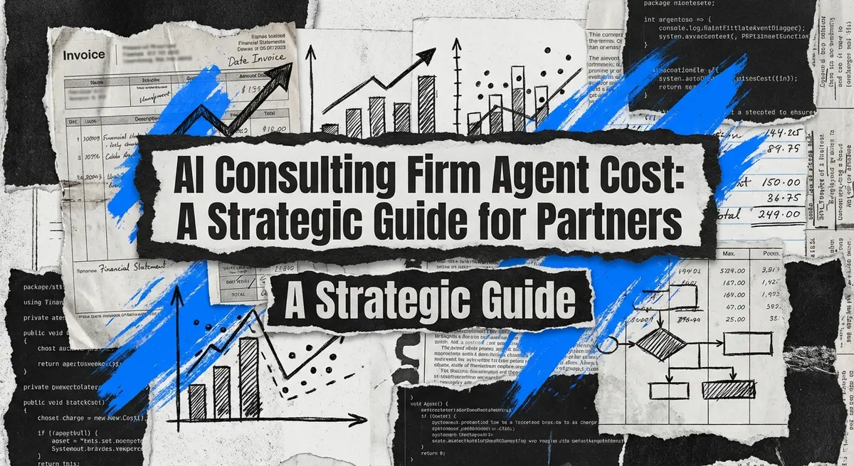 AI consulting firm agent cost strategic guide torn paper collage