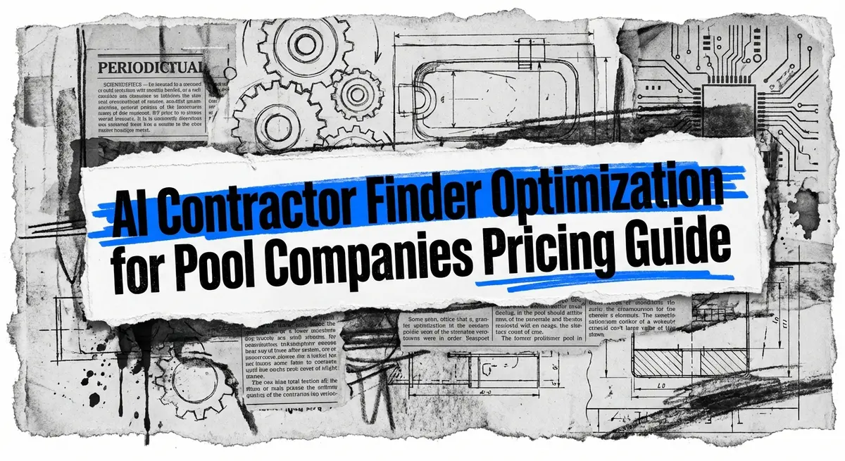 AI contractor finder optimization for pool companies pricing guide torn paper collage