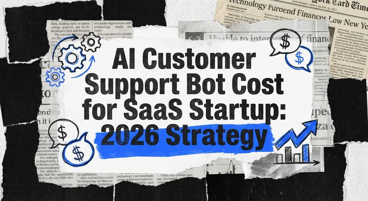 AI customer support bot cost for saas startup collage art