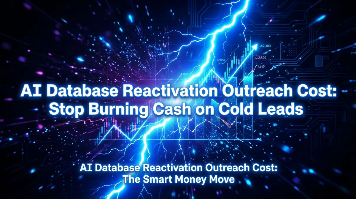 AI database reactivation outreach cost represented by a lightning bolt striking a financial graph