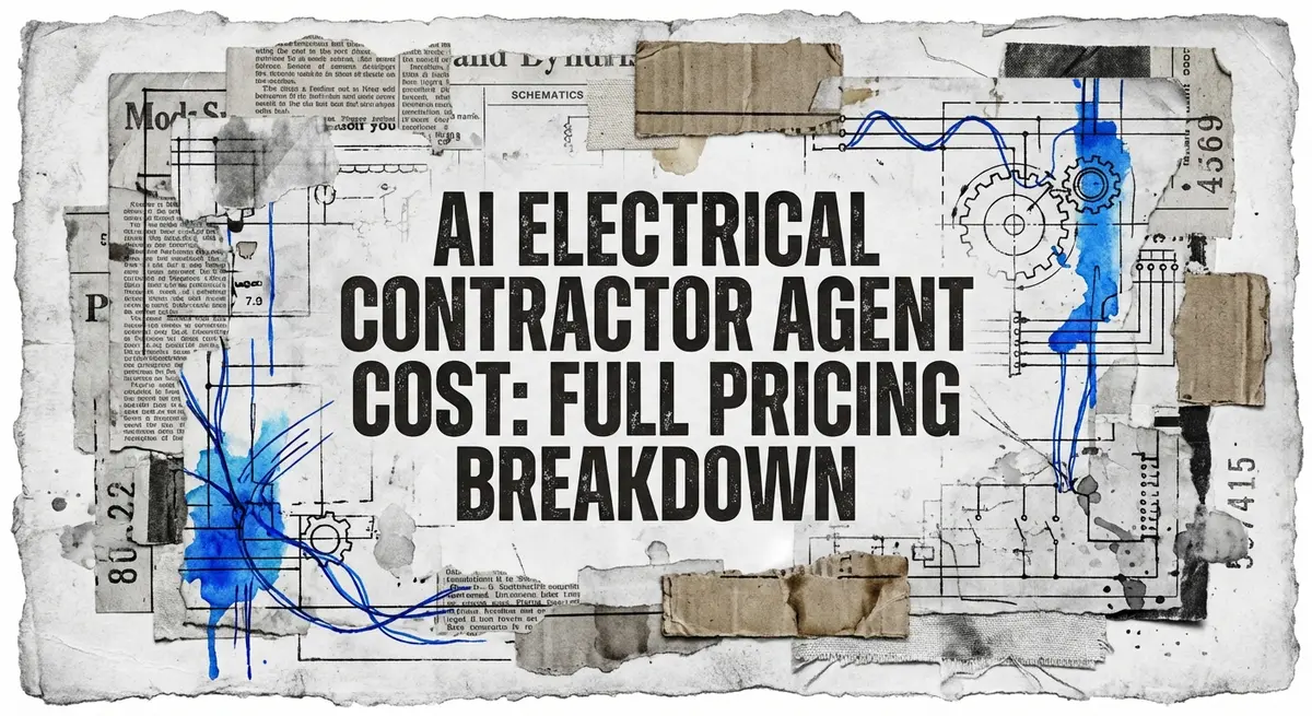 ai electrical contractor agent cost breakdown on torn paper collage style