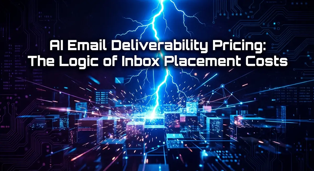 AI Email Deliverability Pricing lightning bolt concept visualizing inbox placement speed