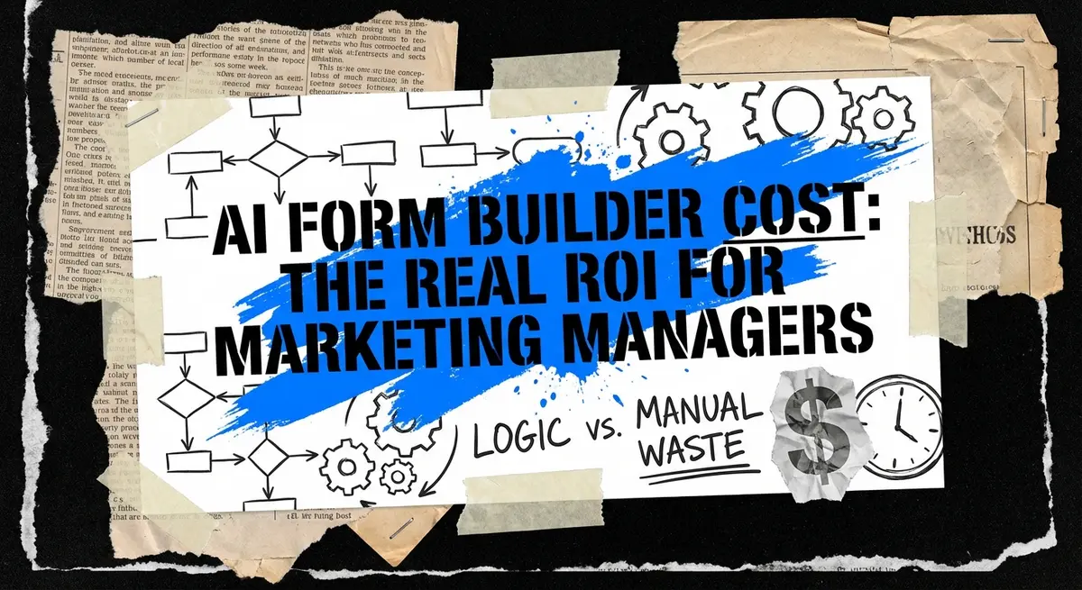 AI Form Builder Cost: The Real ROI for Marketing Managers - Torn paper collage art