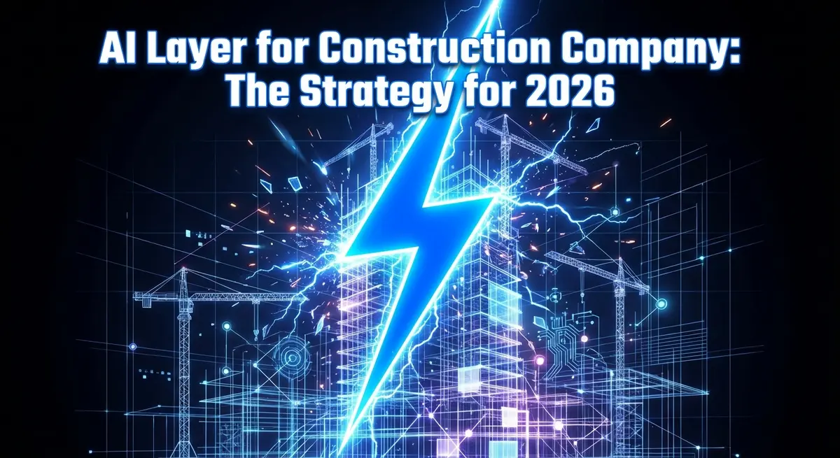 AI layer for construction company digital transformation lightning concept