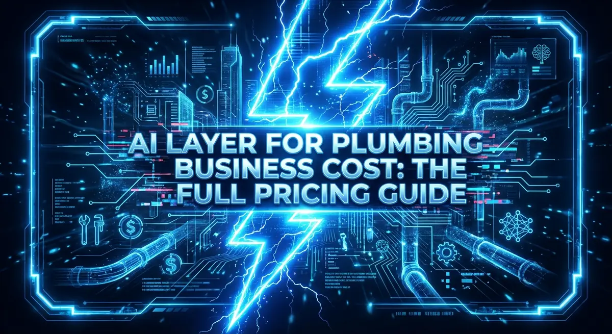 AI Layer for Plumbing Business Cost header image with electric blue lightning