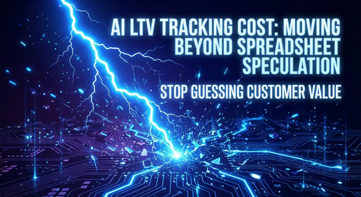 AI LTV tracking cost digital lightning illustration