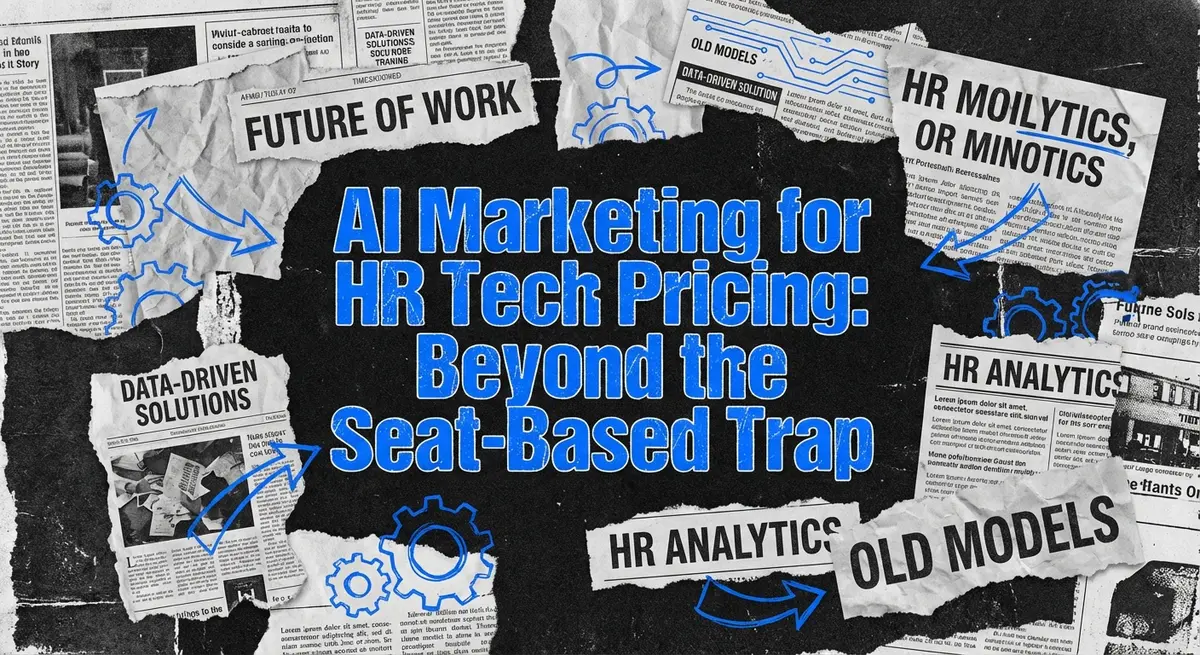 AI Marketing for HR Tech Pricing torn paper collage style illustration