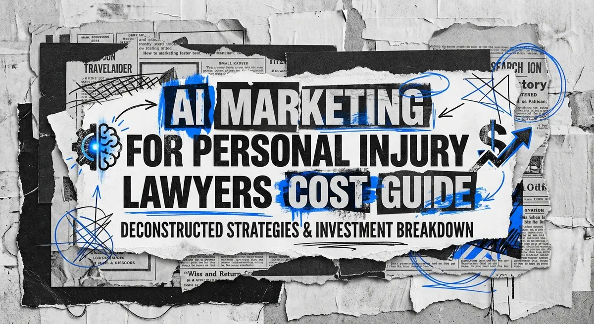 AI marketing for personal injury lawyers cost collage art style