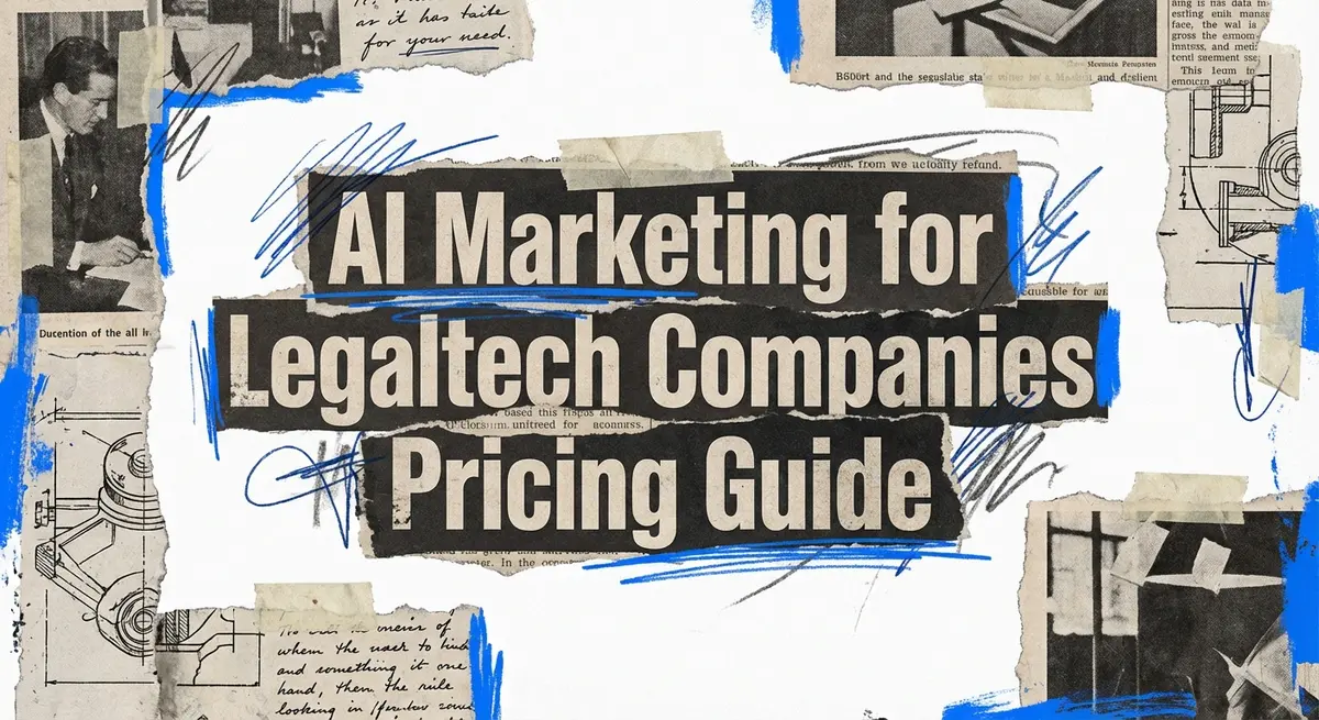 AI Marketing for Legaltech Companies Pricing Guide torn paper collage