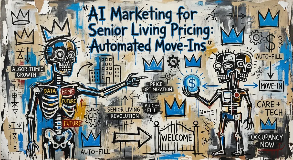 AI marketing for senior living pricing dashboard showing automated move-ins and occupancy growth