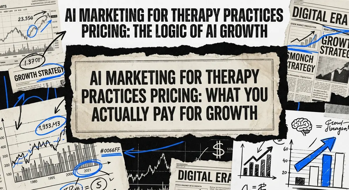 ai marketing for therapy practices pricing torn paper collage