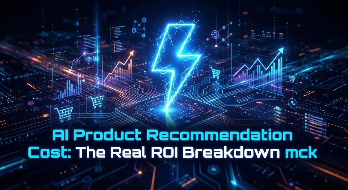 AI Product Recommendation Email Cost lightning bolt striking through manual spreadsheets