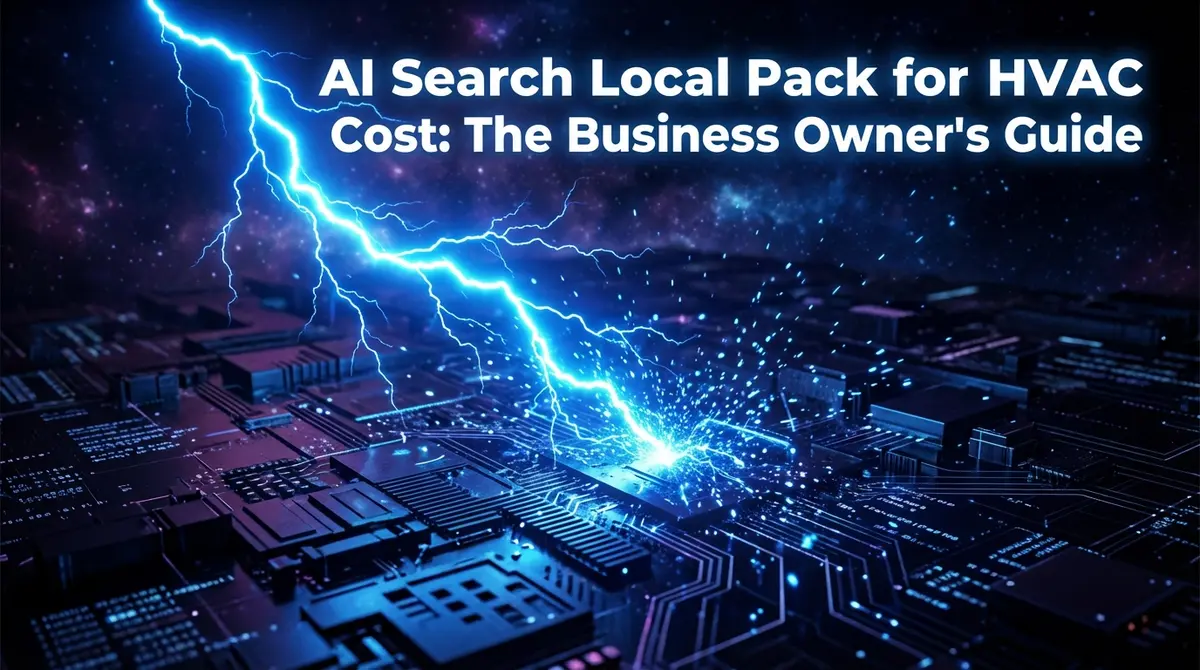 AI search local pack for hvac cost digital lightning illustration