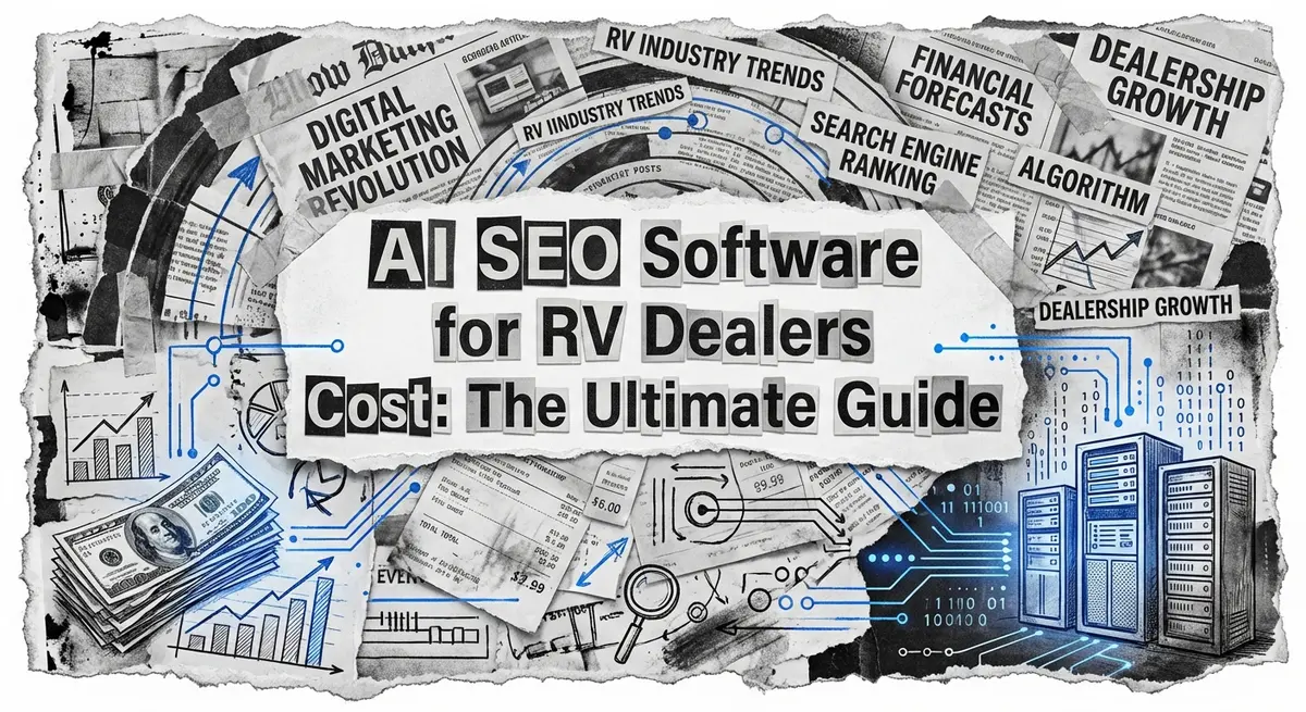 AI SEO Software for RV Dealers Cost: The Ultimate Guide torn paper collage