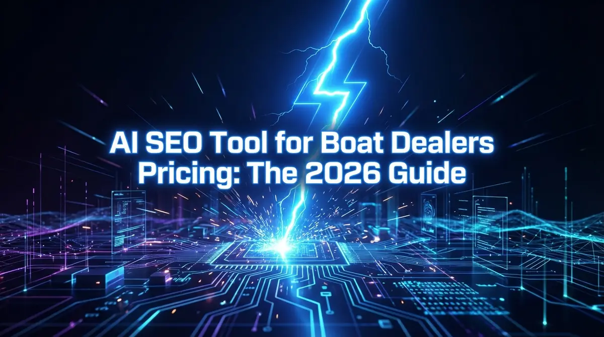 AI SEO Tool for Boat Dealers Pricing: The 2026 Guide concept art with lightning