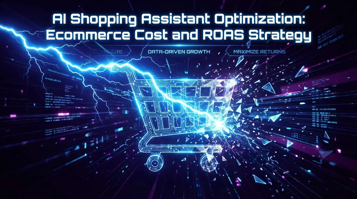 AI shopping assistant optimization ecommerce cost reduction lightning graphic