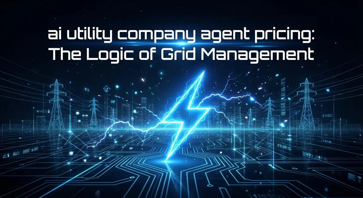 ai utility company agent pricing visualization with electric blue lightning and digital grid