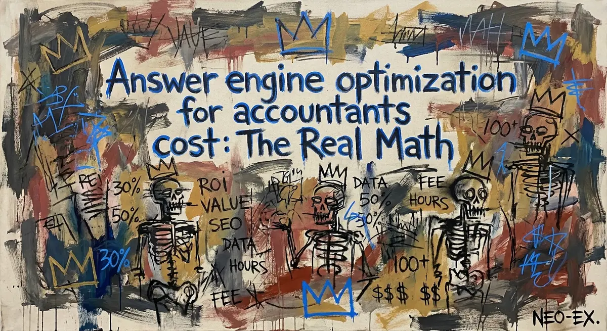 Answer engine optimization for accountants cost art style illustration