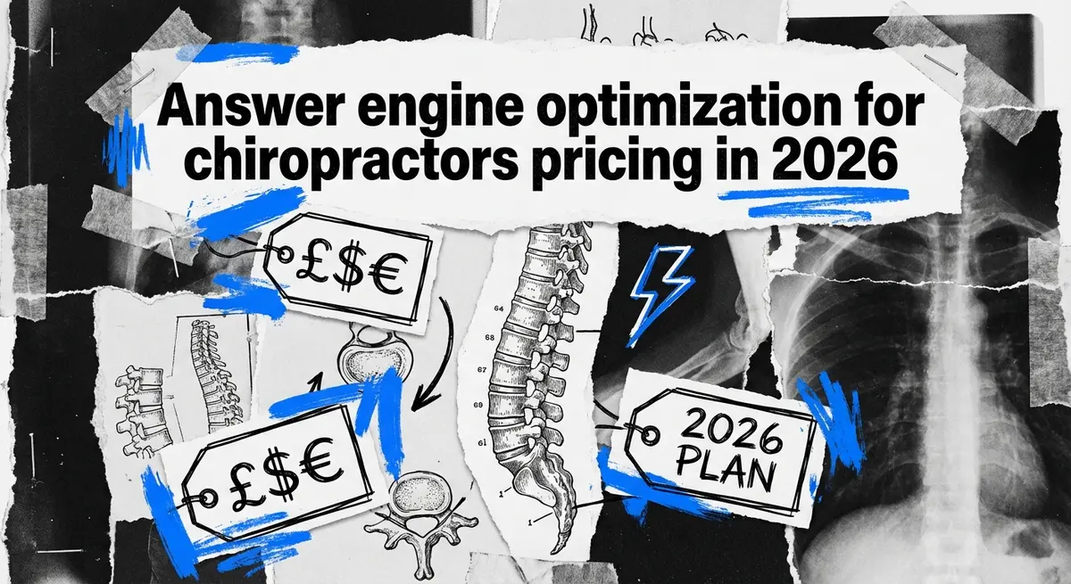 Answer engine optimization for chiropractors pricing torn paper collage art