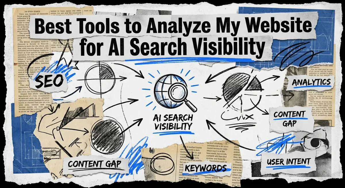 Best Tools to Analyze My Website for AI Search Visibility collage art