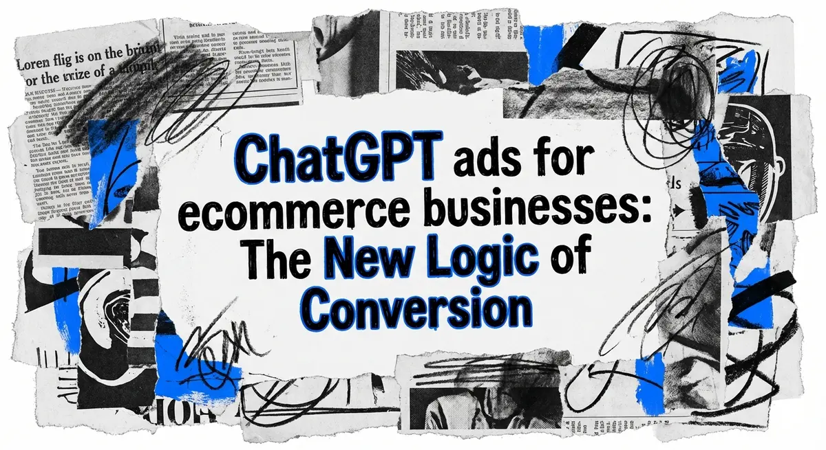 ChatGPT ads for e-commerce businesses featured image with torn paper style