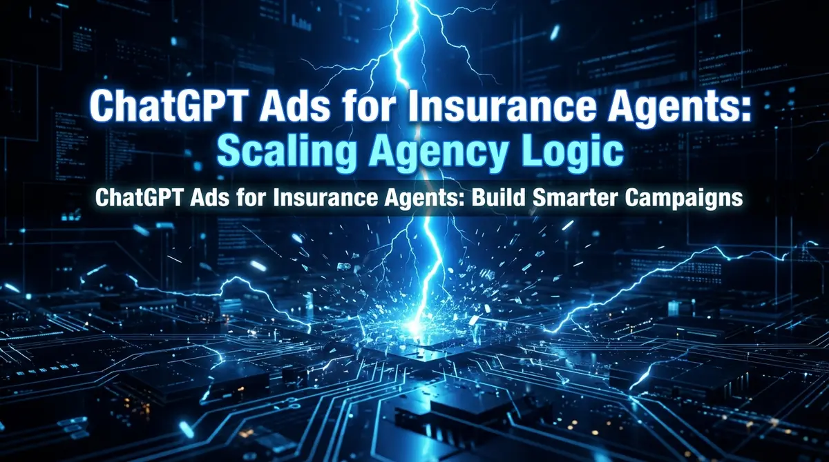 ChatGPT Ads for Insurance Agents featured image with electric blue lightning effect