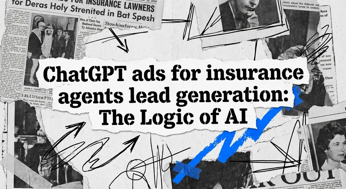 ChatGPT ads for insurance agents lead generation collage art