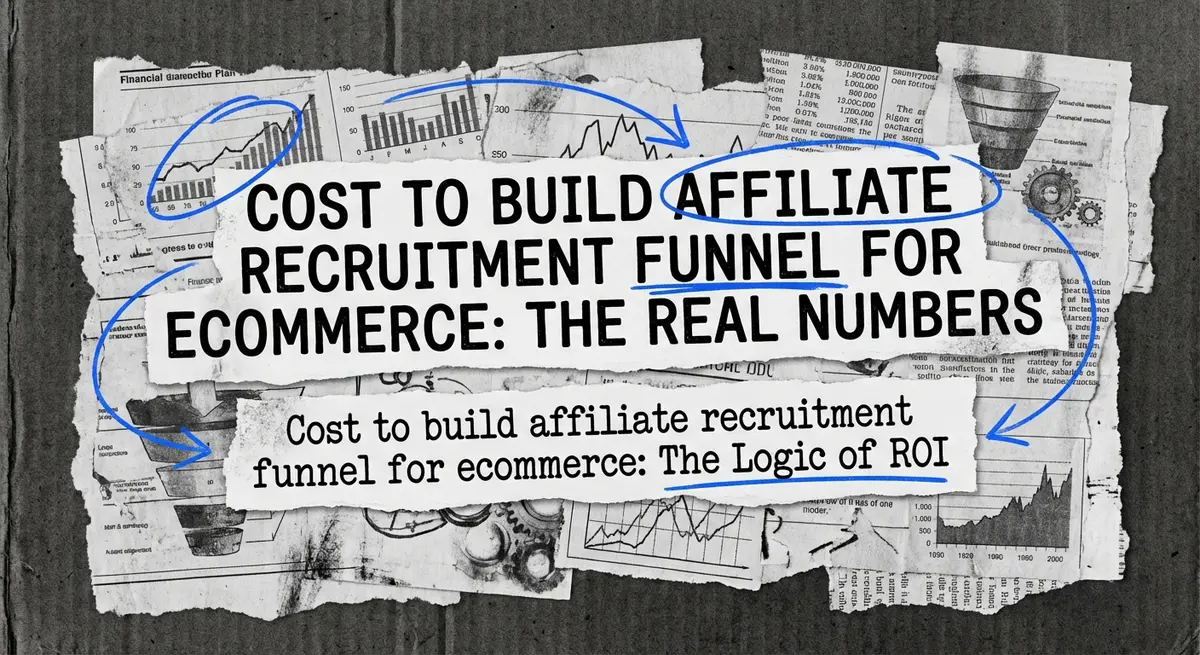 Cost to build affiliate recruitment funnel for ecommerce torn paper collage art