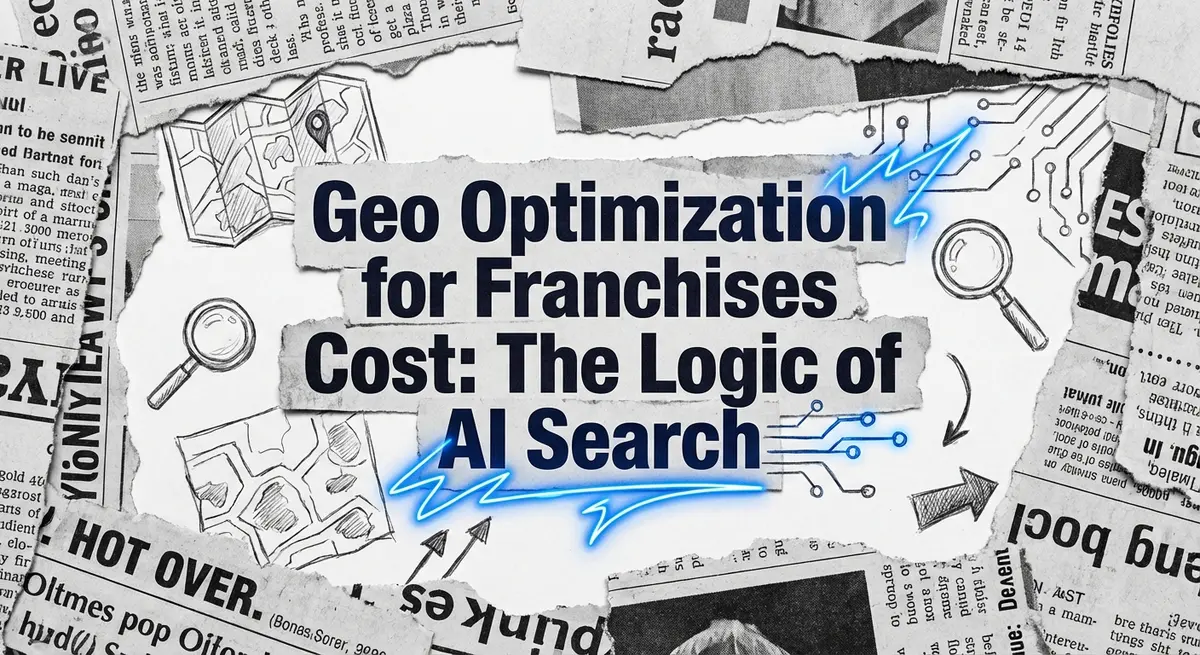 Geo optimization for franchises cost analysis collage with #0066FF accents