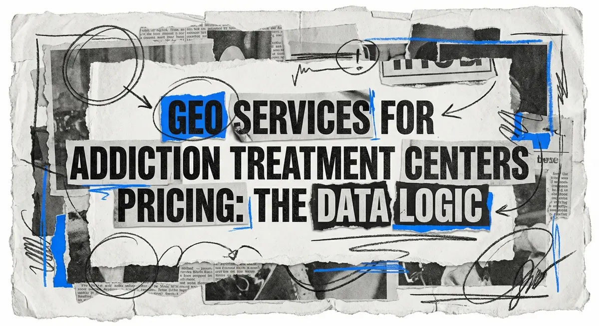 Geo services for addiction treatment centers pricing data logic collage