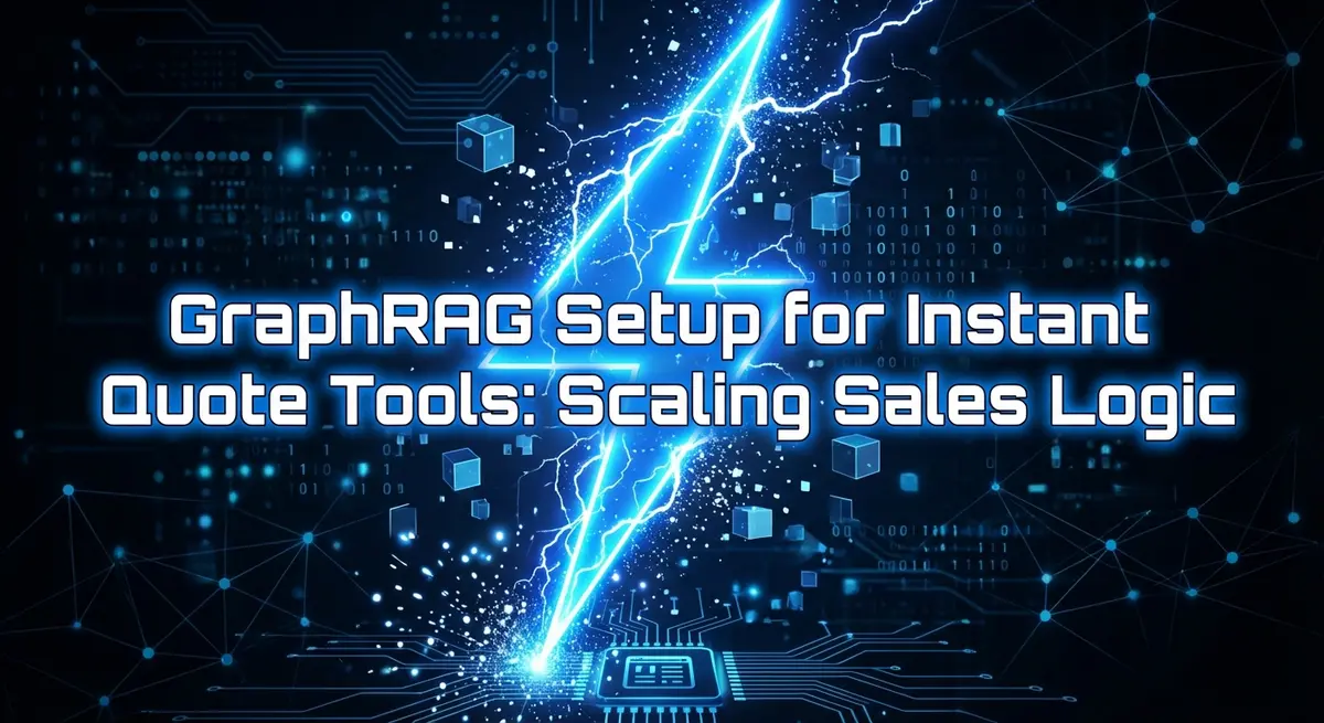 GraphRAG setup for instant quote tools featuring a digital lightning bolt representing speed and accuracy