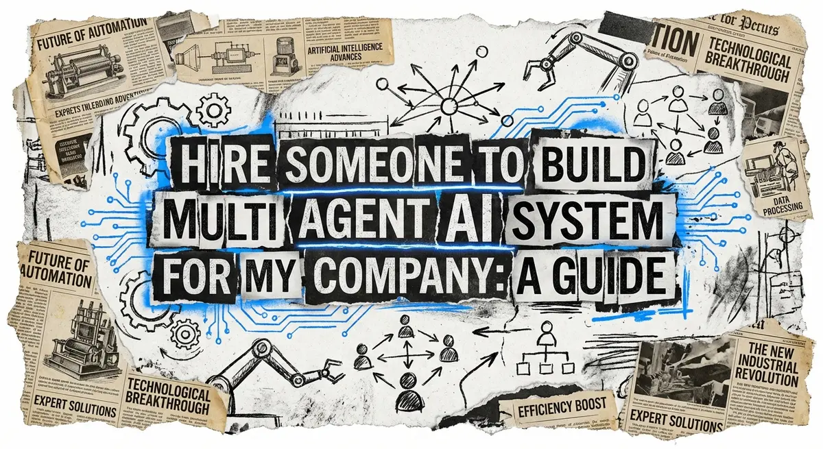 Hire Someone to Build Multi Agent AI System for My Company collage style illustration
