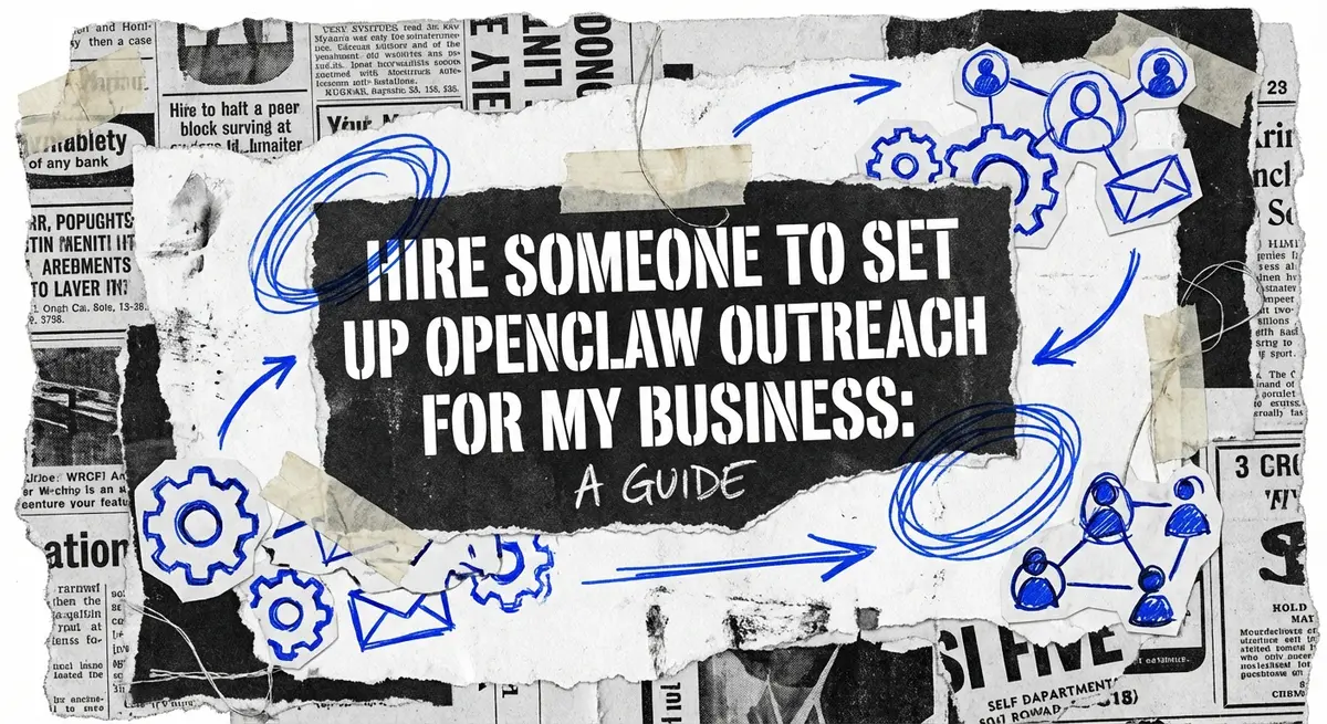 Hire someone to set up OpenClaw outreach for my business collage art with torn paper and electric blue accents