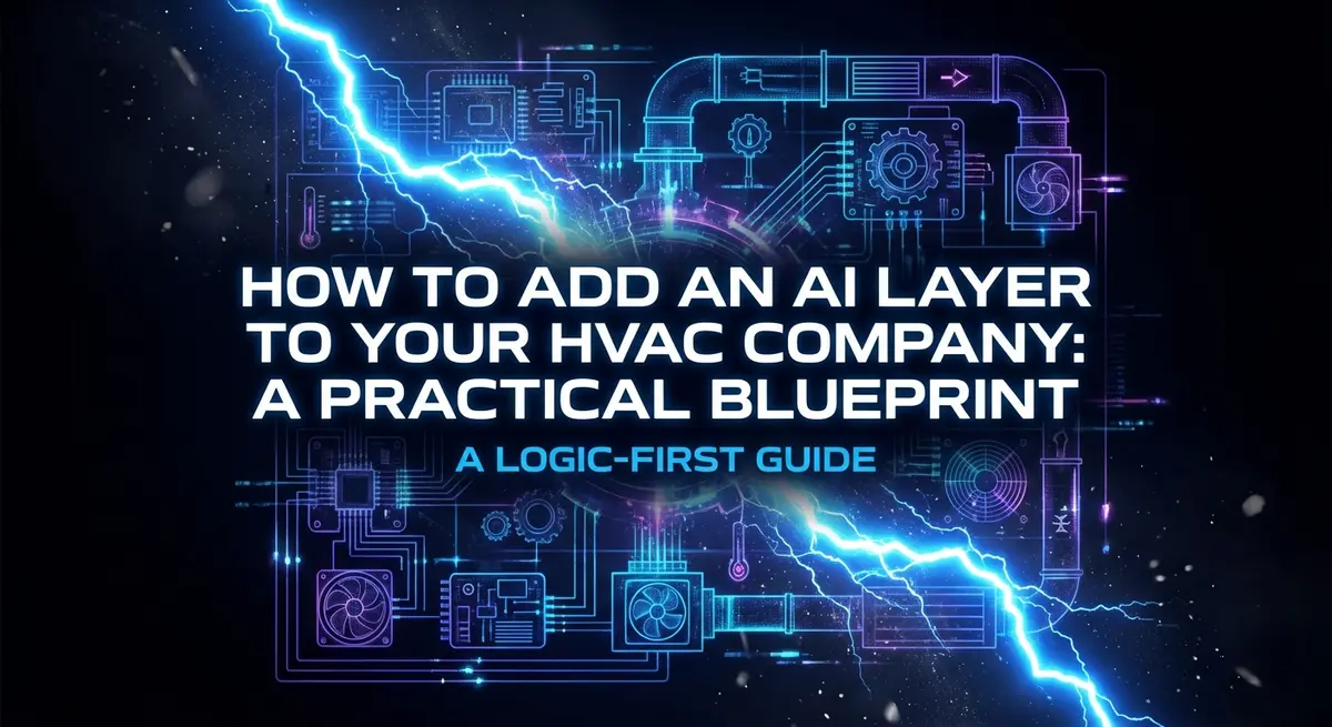 Dynamic electric blue lightning bolt symbolizing how to add an ai layer to your hvac company for energy efficiency.