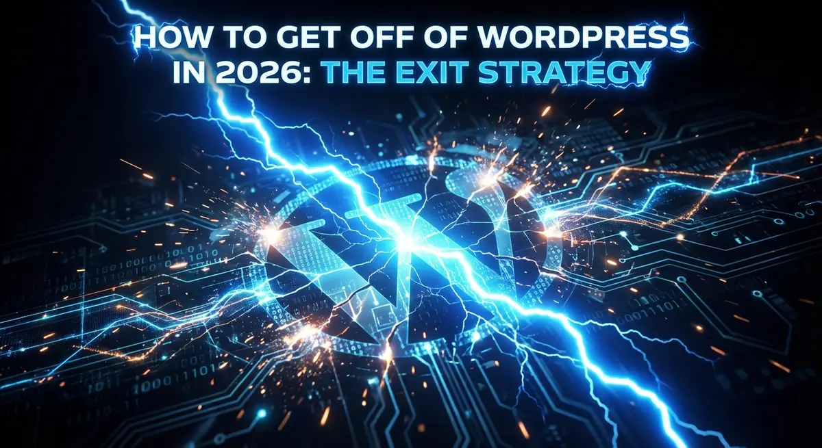 how to get off of wordpress in 2026 exit strategy lightning illustration