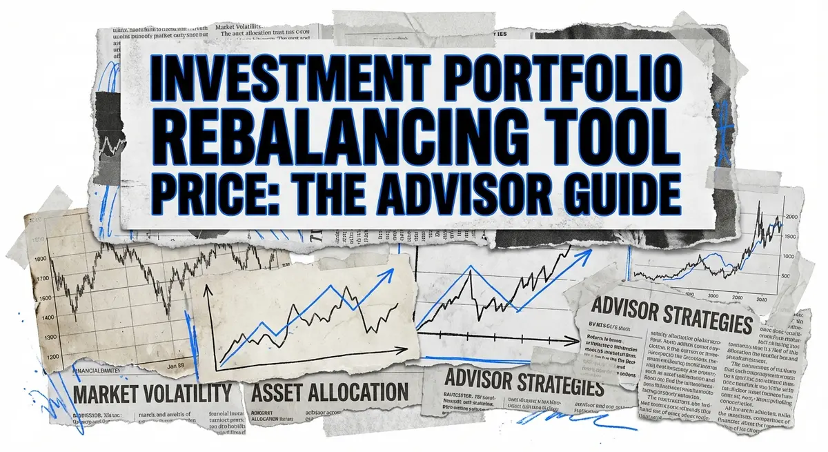 Investment portfolio rebalancing tool price guide showing torn paper aesthetic