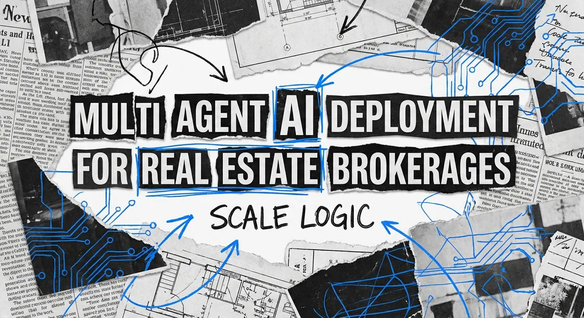 Multi Agent AI Deployment for Real Estate Brokerages artistic collage