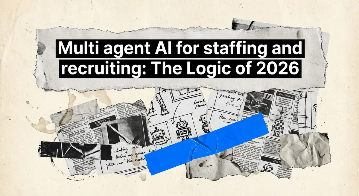 Multi agent AI for staffing and recruiting featured image torn paper style