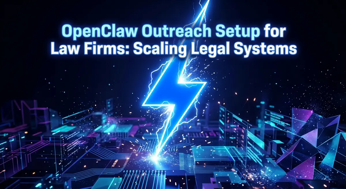 OpenClaw outreach setup for law firms featured image with electric blue lightning