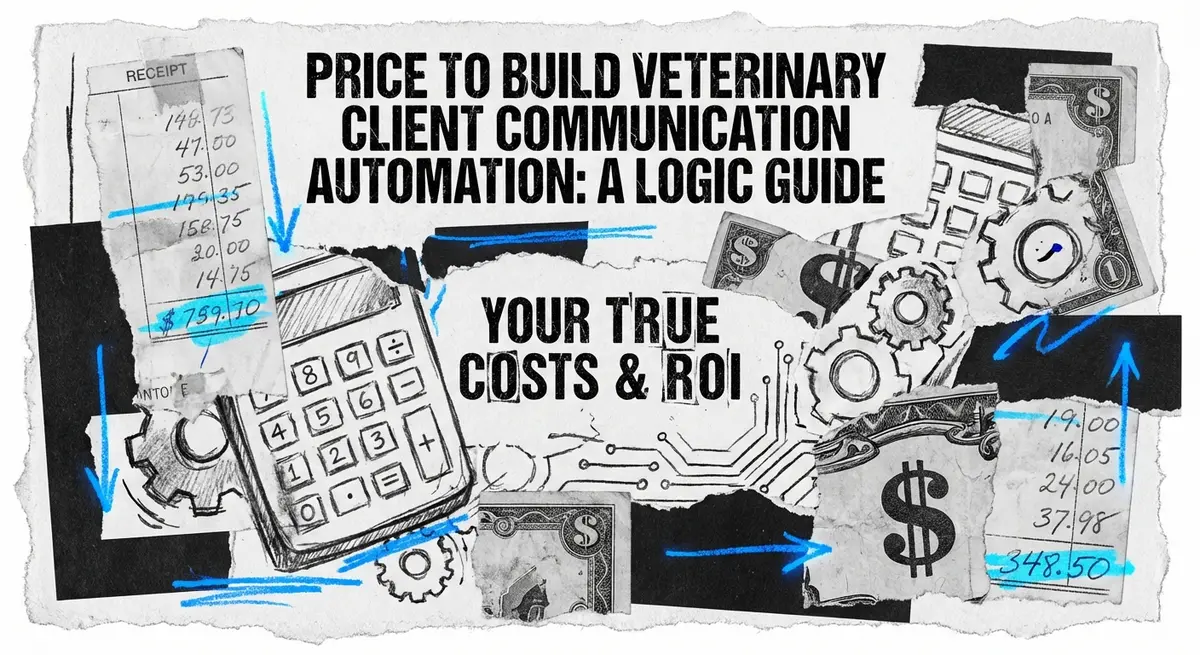 Price to build veterinary client communication automation cost analysis collage