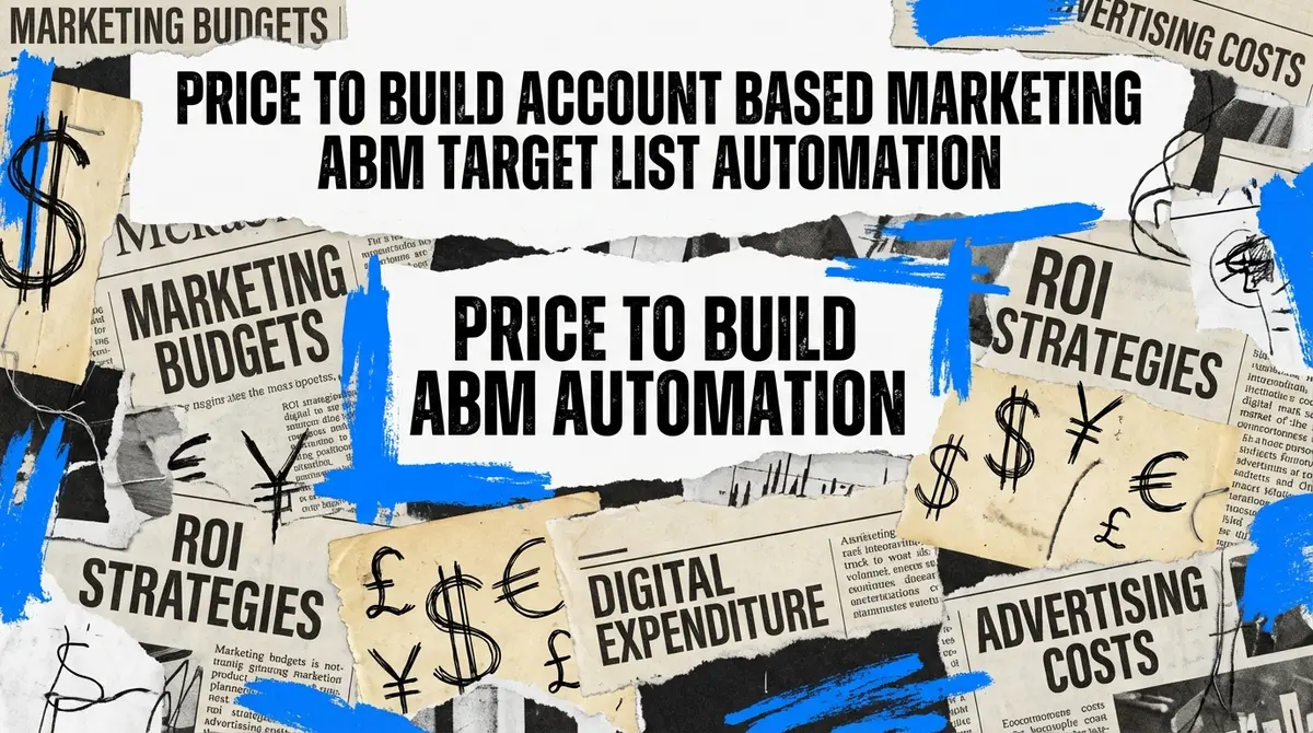 Price to build account based marketing abm target list automation cost breakdown collage