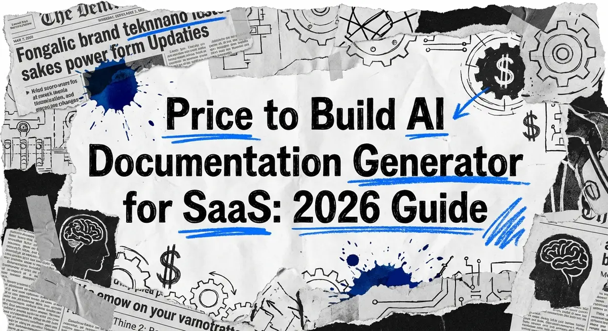 Price to Build AI Documentation Generator for SaaS cost breakdown torn paper collage